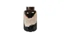 Vase en grès noir, moka et beige 